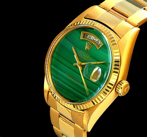 rolex vintage day date rare malachite dial|rare rolex dials uk.